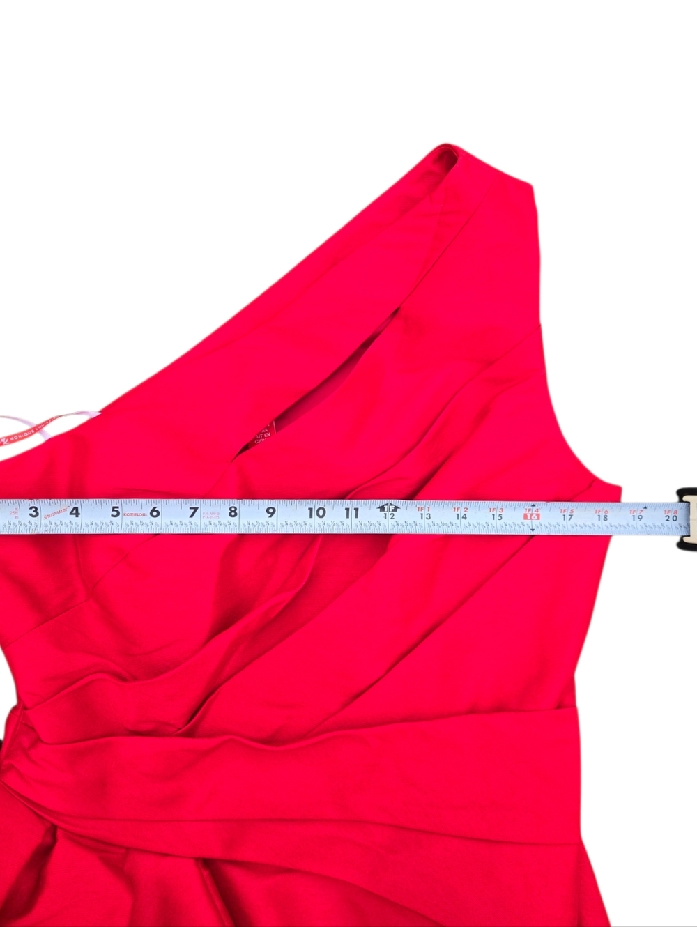 Monique Lhuillier red gown One Strap Mermaid Size 14 Dress In Red - Picture 5 of 16